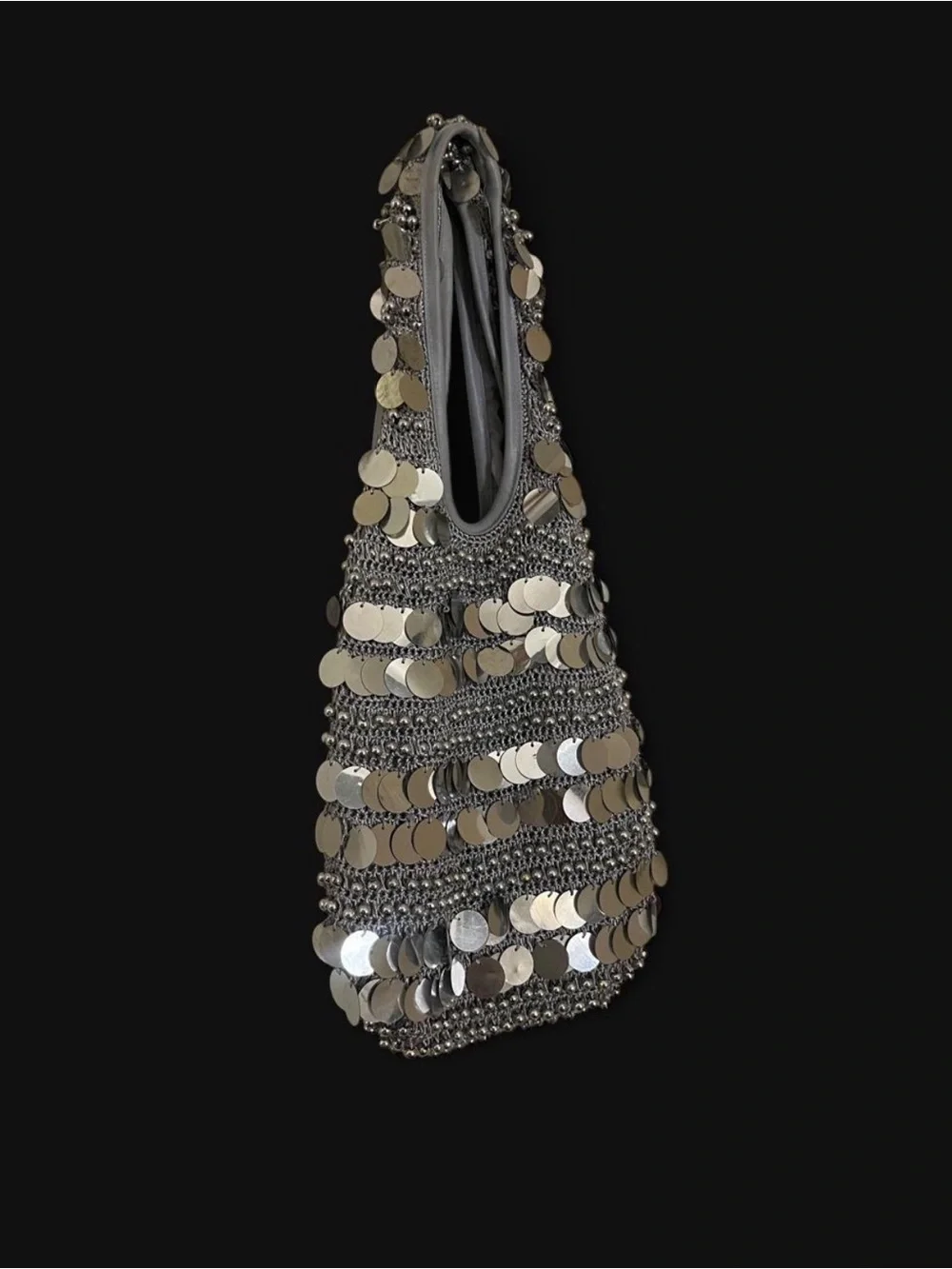 Limited Too Silver Sequin Purse Y2K Coin Embellished Party Bag